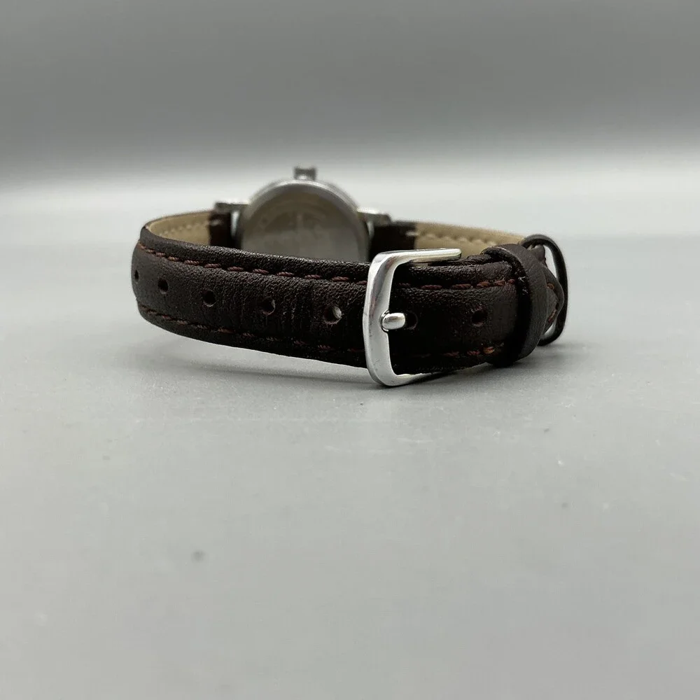 Timex Indiglo WR 30M Womens Watch 23mm Cream Dial Brown Leather New Battery
